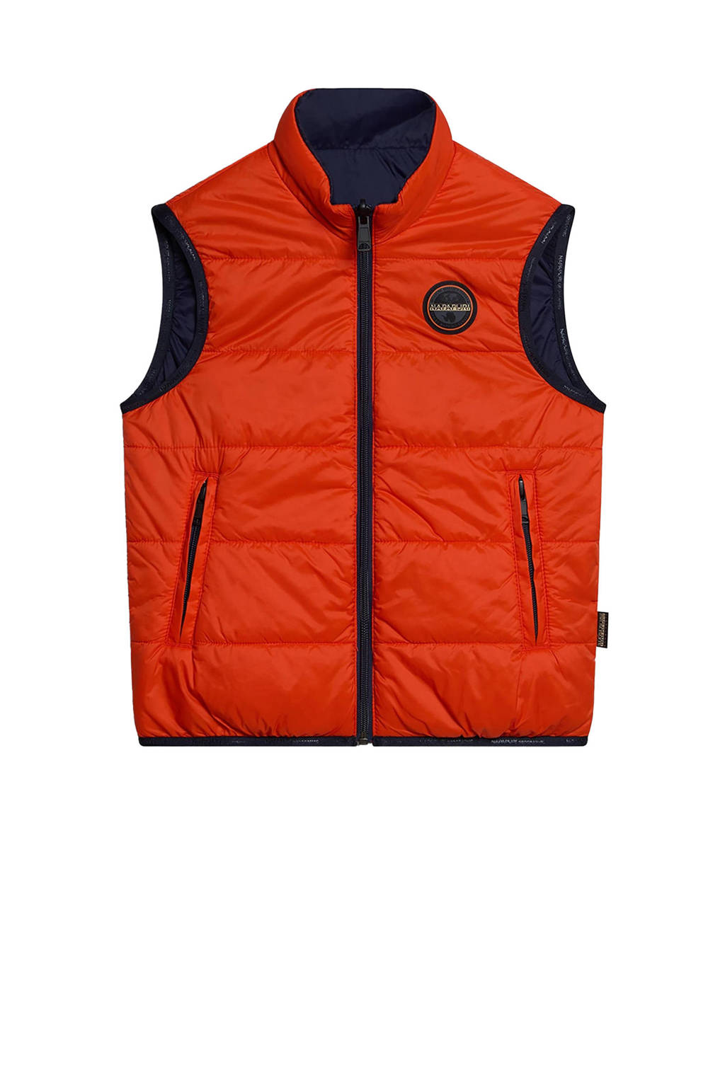 Napapijri bodywarmer met logo rood/donkerblauw