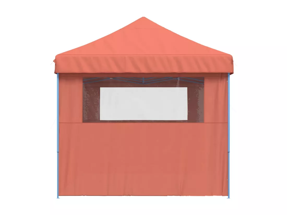 Tente de réception pliable escamotable avec 3 parois latérales