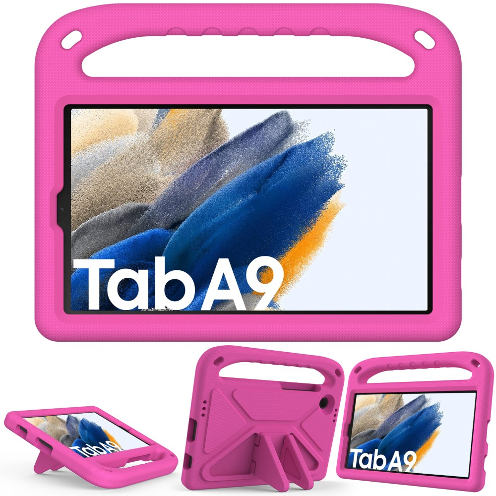 Samsung Galaxy Tab A11 / A9 Stossfeste Kinder Schaumstoff Hülle mit Griff   Kickstand - Pink
