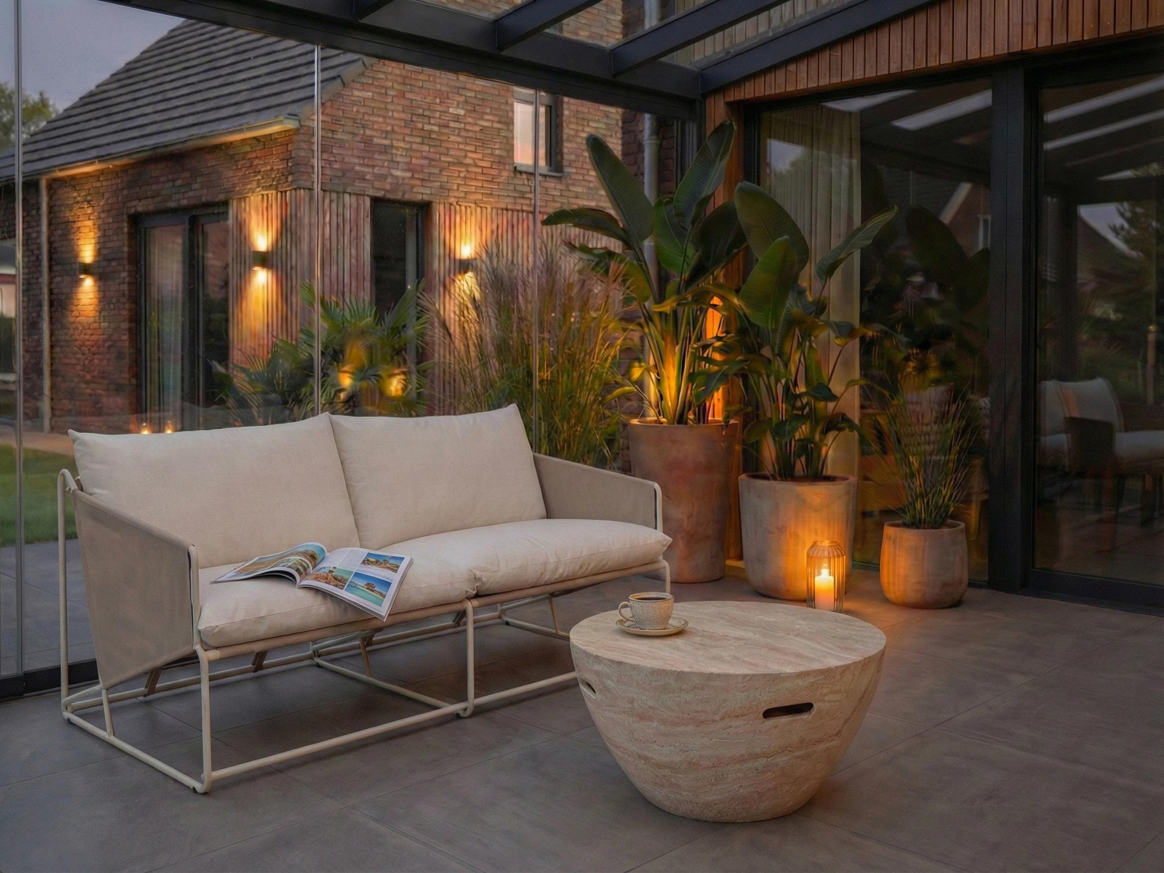 Tuin loungebank 2-zits PONTE Metaal Taupe