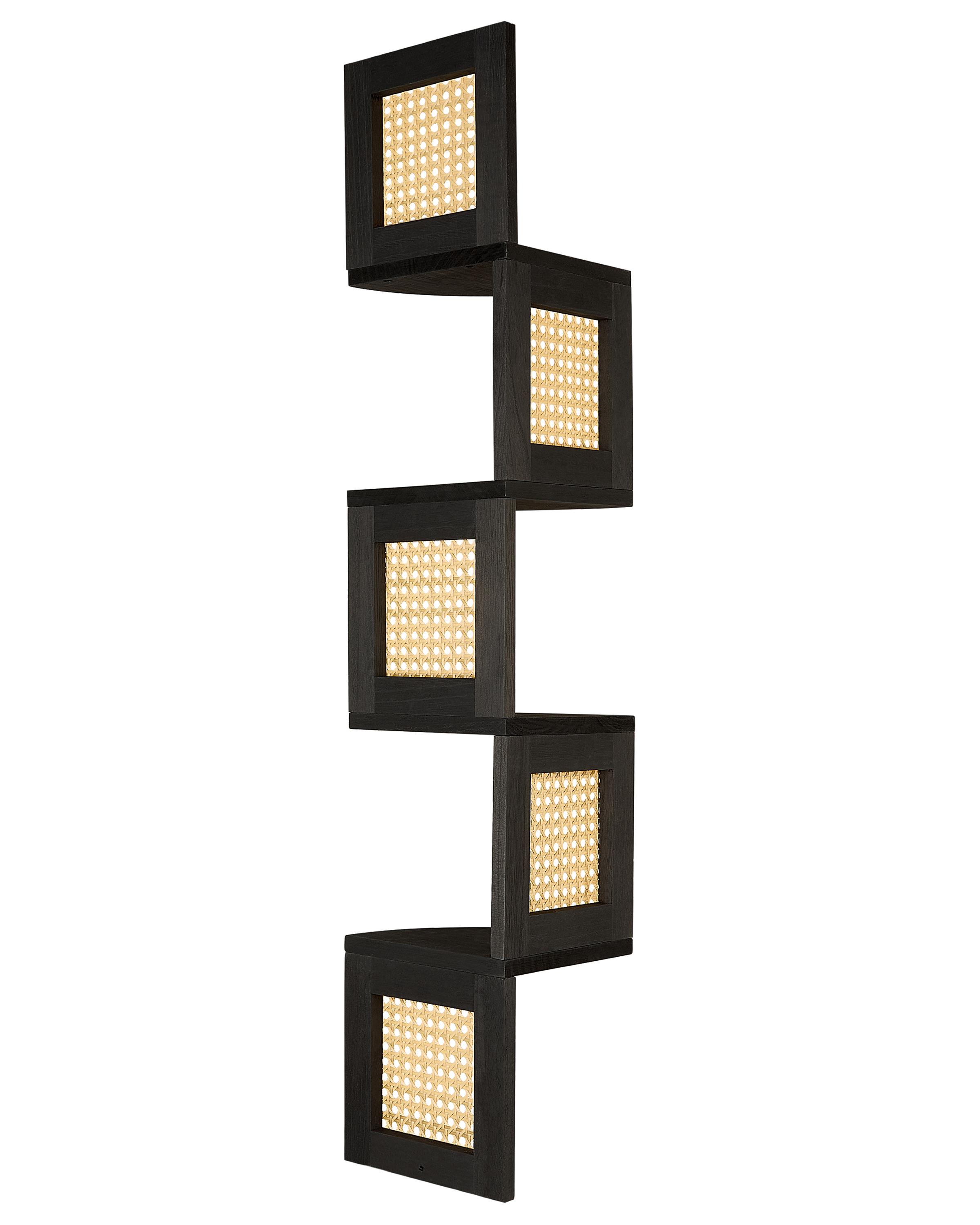 Opbergkast met 4 planken ALDER Paulowniahout 101 cm Zwart