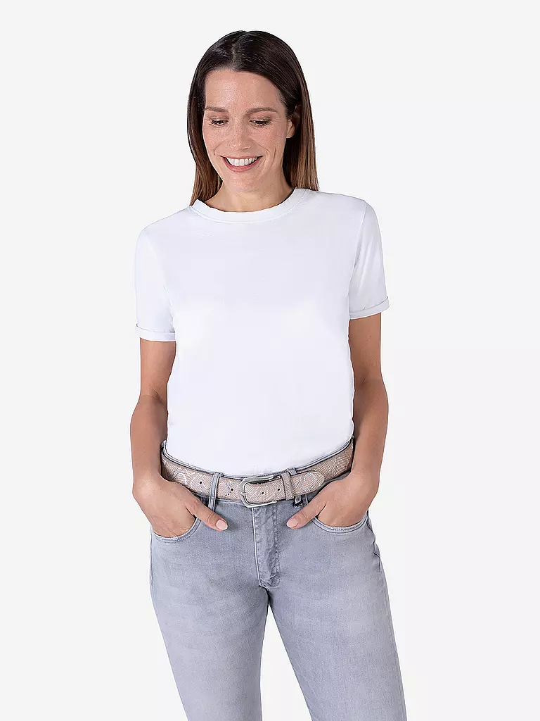 B.BELT Ledergürtel SABIA silber