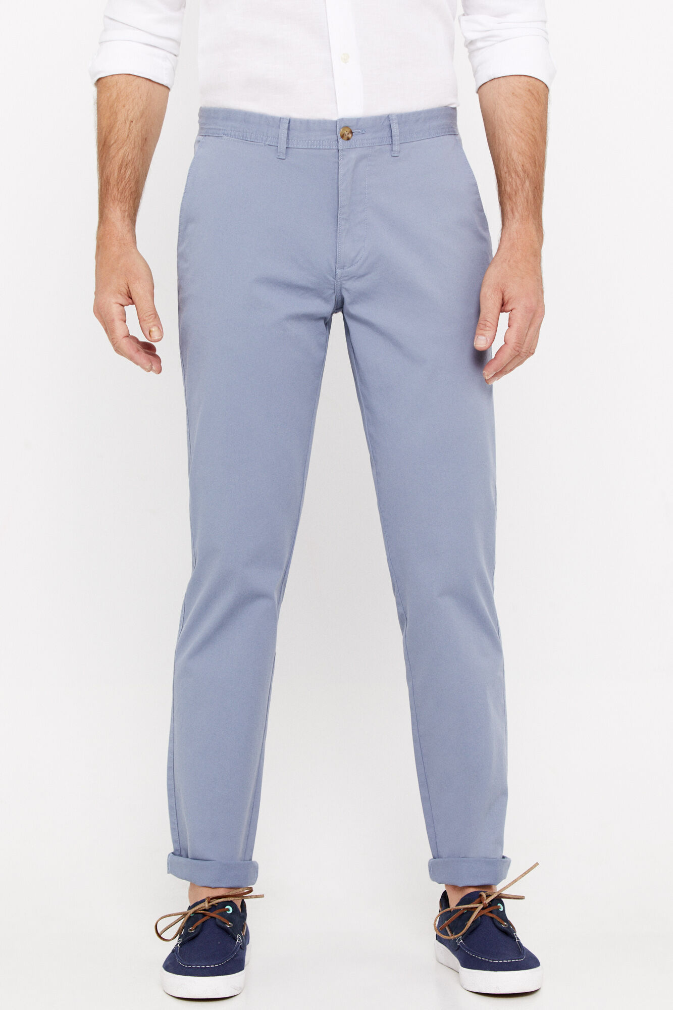 Calça chino leve de corte regular - Azul