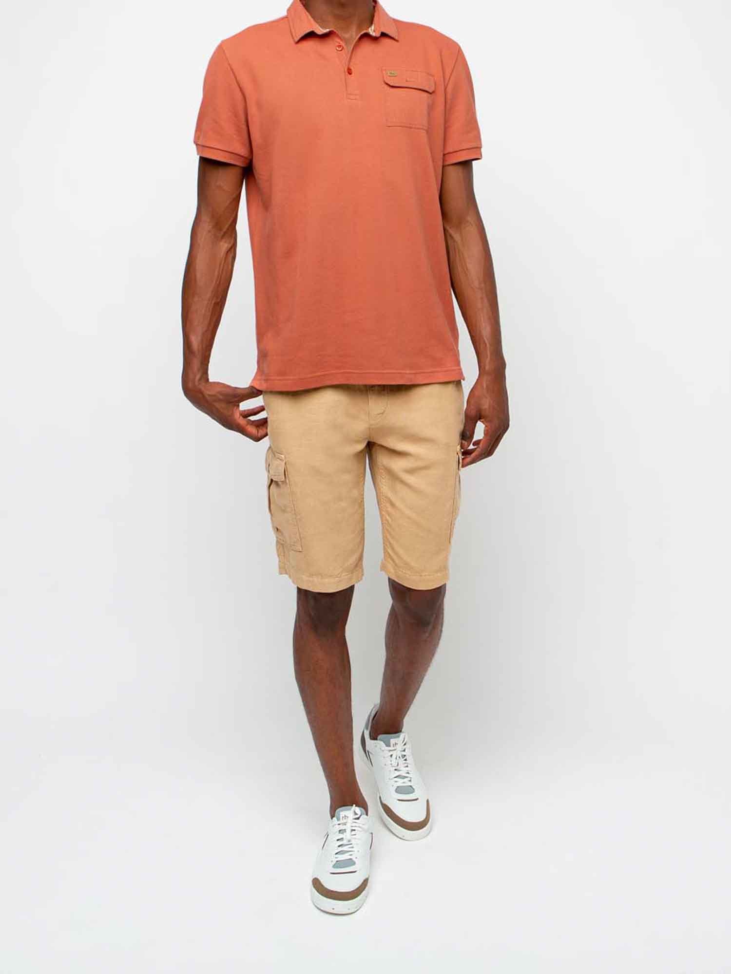 Polo Homme Esprit Jacquard Coton Orange