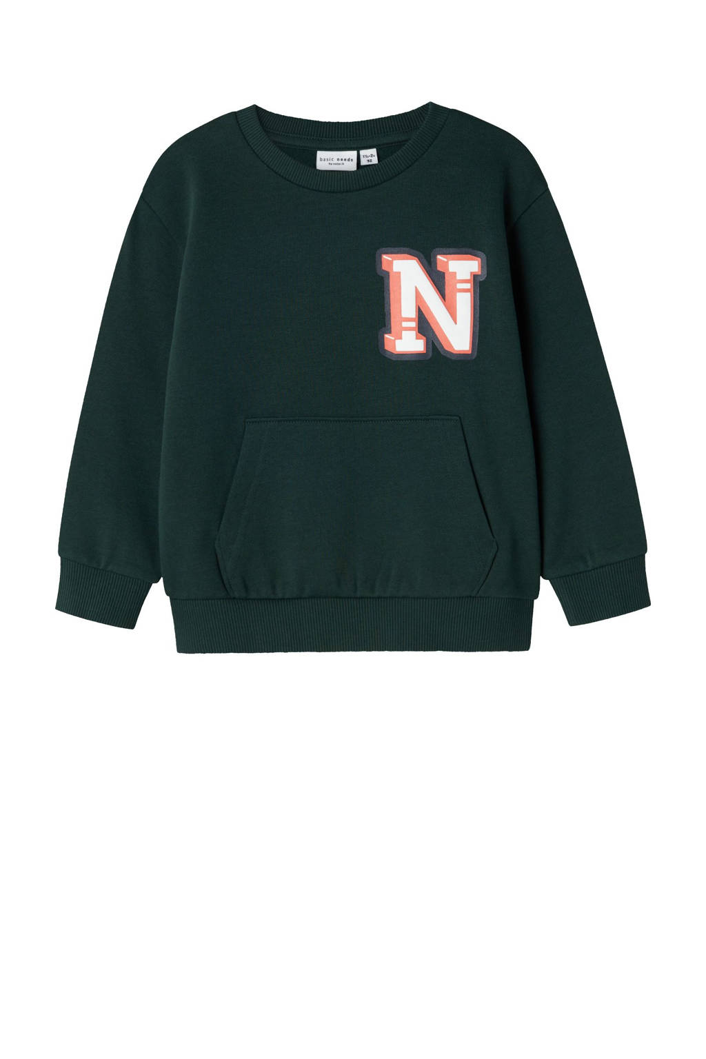 NAME IT sweater met printopdruk groen
