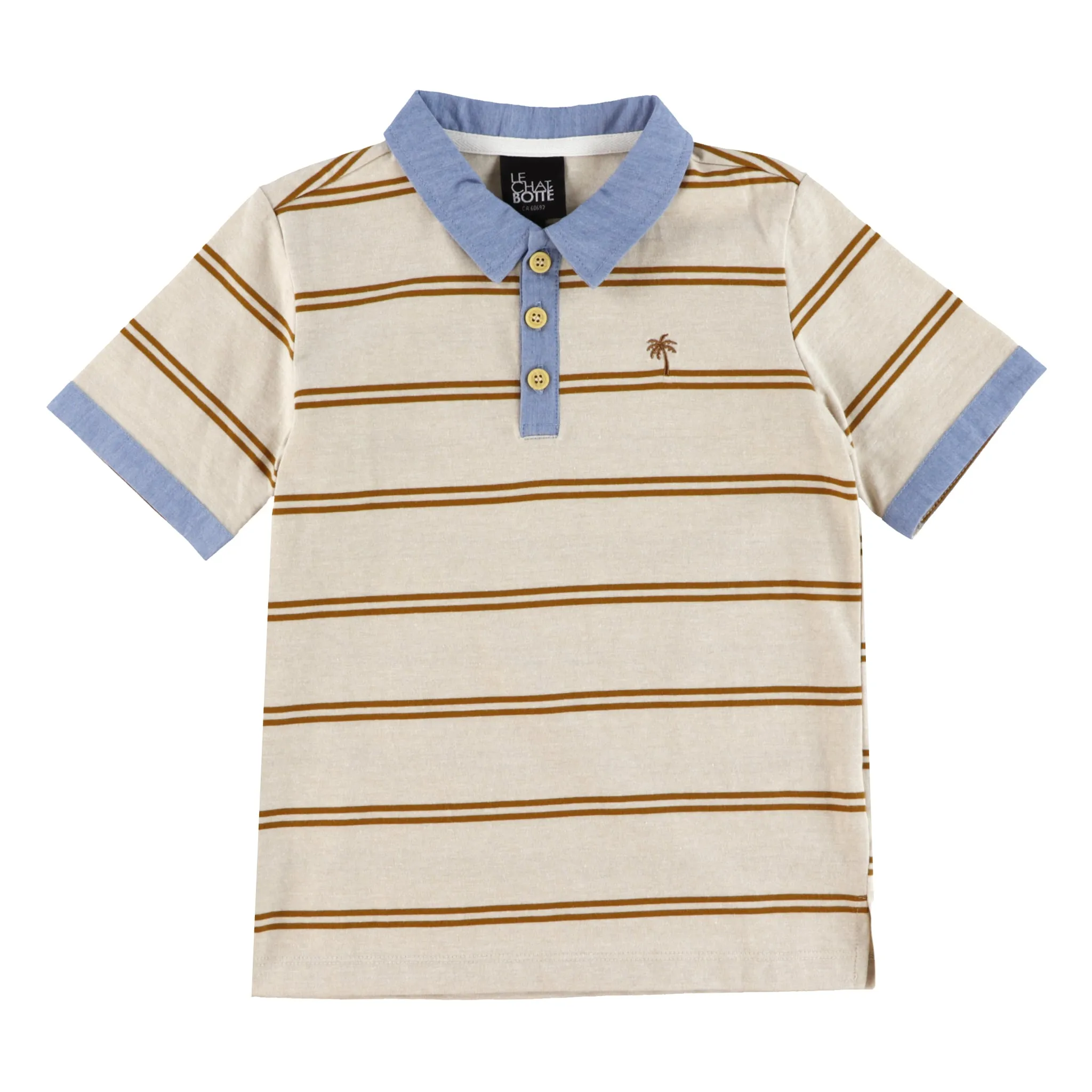 Chat Botté Polo Rayé Tiki Vibe 2-8ans