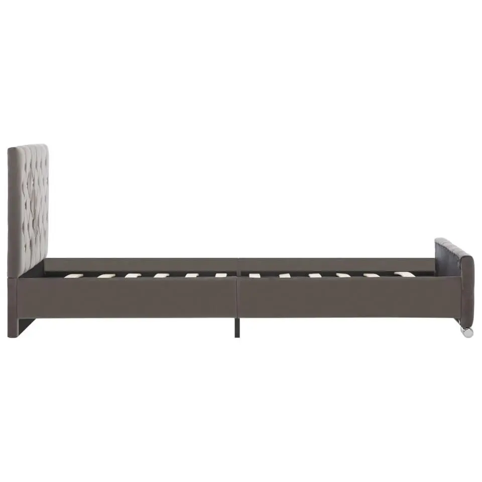 vidaXL - Bed frame met hoofdeinde - Grijs - Fluweel - 90x200 cm