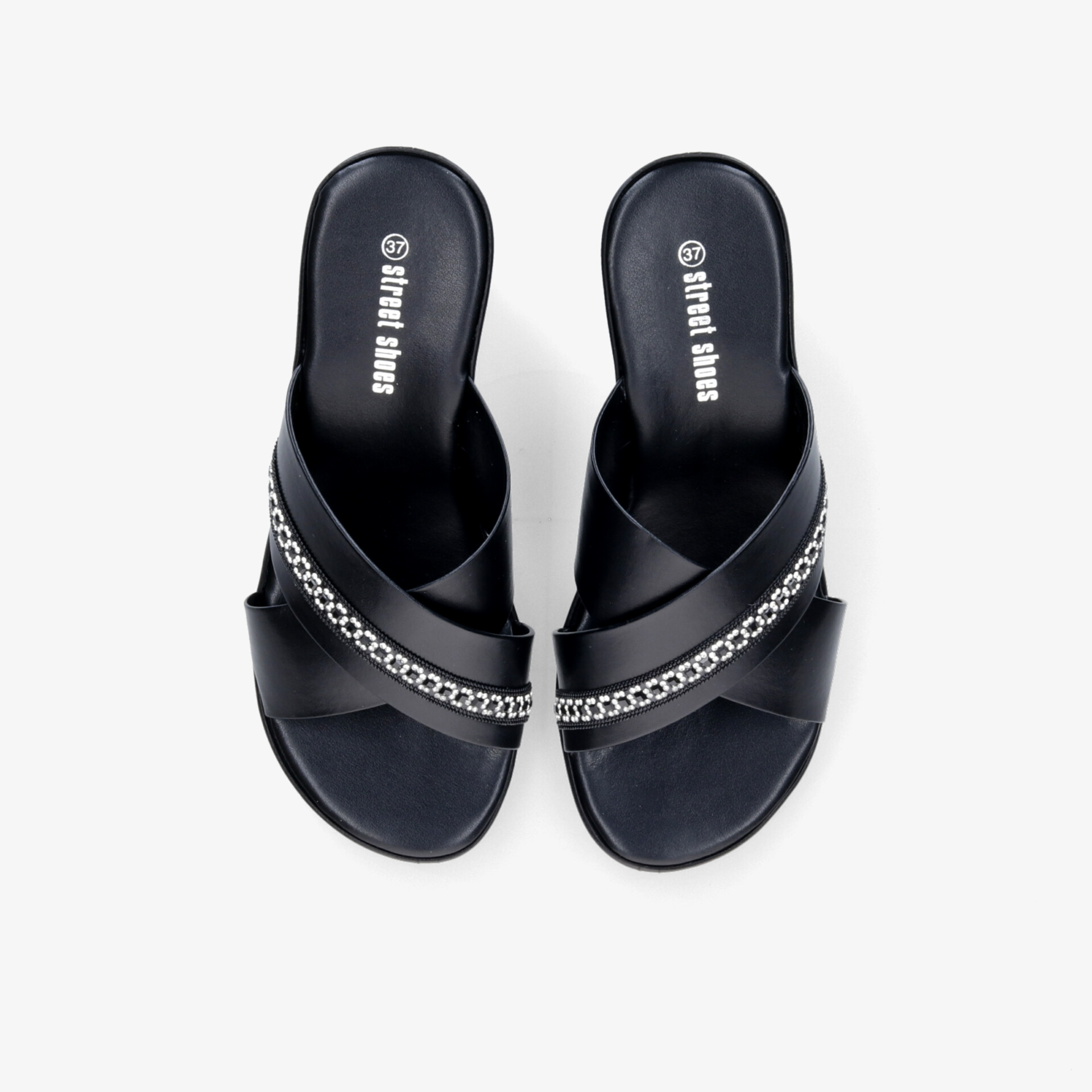 street shoes Damen Keilsandalen schwarz