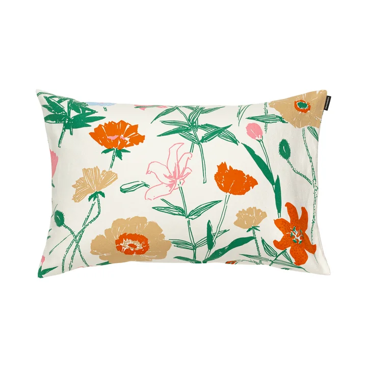 Marimekko - Perenna Kissenbezug, 40 x 60 cm, weiss / grün / orange / gelb