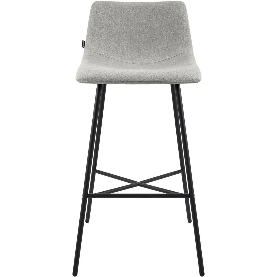 CLP Barkruk Altona zwart Frame - Stof - grijs
