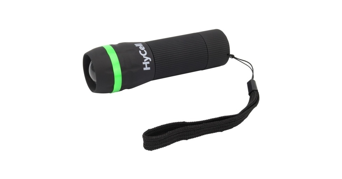 HyCellZoom-Flashlight 1W-LED zaklamp  (Zwart/groen)