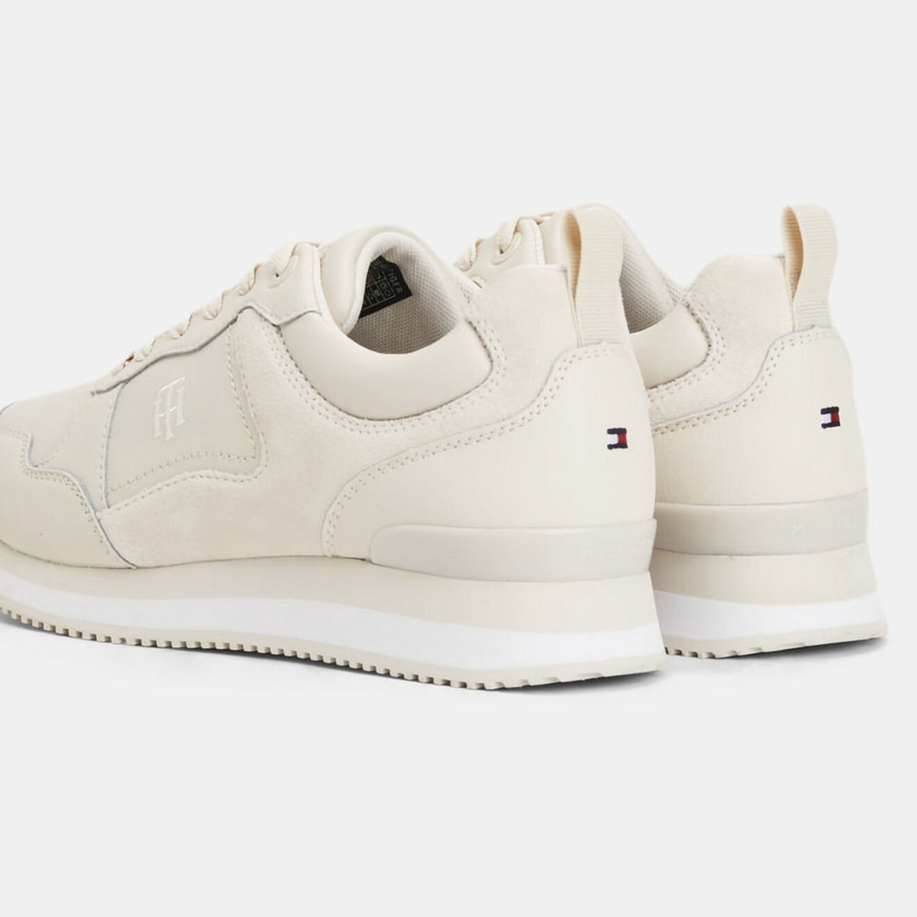 Tommy Hilfiger Baskets running en Cuir Feminine Active beiges