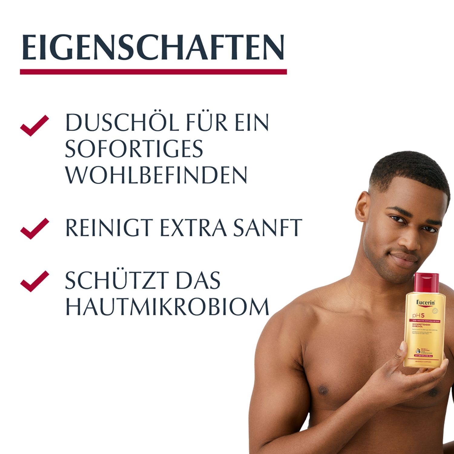 Eucerin® pH5 Duschöl – Rückfettende Reinigung für trockene, strapazierte Haut mit natürlichen Pflegeölen