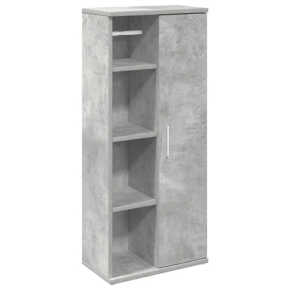 vidaXL - Kolomkast met rolhouder - Betongrijs - Bewerkt hout - 39x22x90 cm