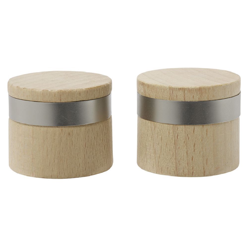 Embout de tringle en bois certifié FSC® naturel bague métal Ø28 mm x2