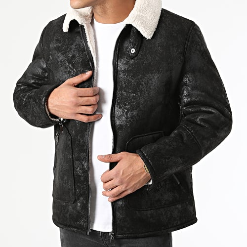Veste Col Mouton M22267MOW Noir