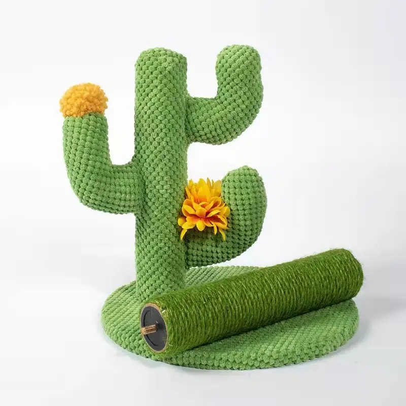 (60x30cm) Katzen Kratzstamm Sisal Kaktus Kratzsäule - Grün