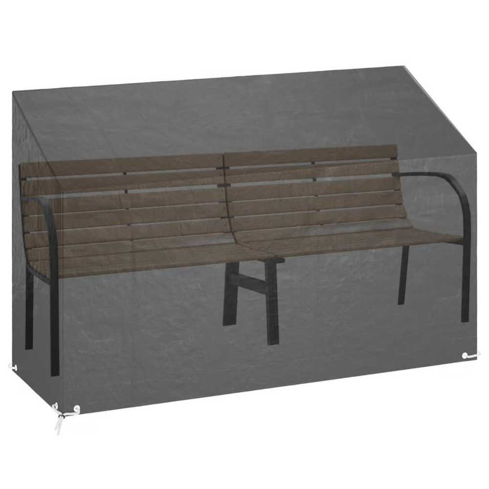 Housses de banc de jardin 2 pcs 8 œillets 190x70x70/88 cm pe