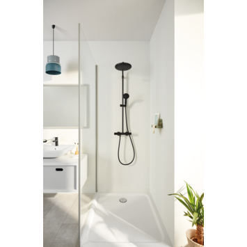 Grohe regendoucheset Quickfix Vitalio Start met handdouche 2 standen zwart  - hartafstand kraan 15 cm