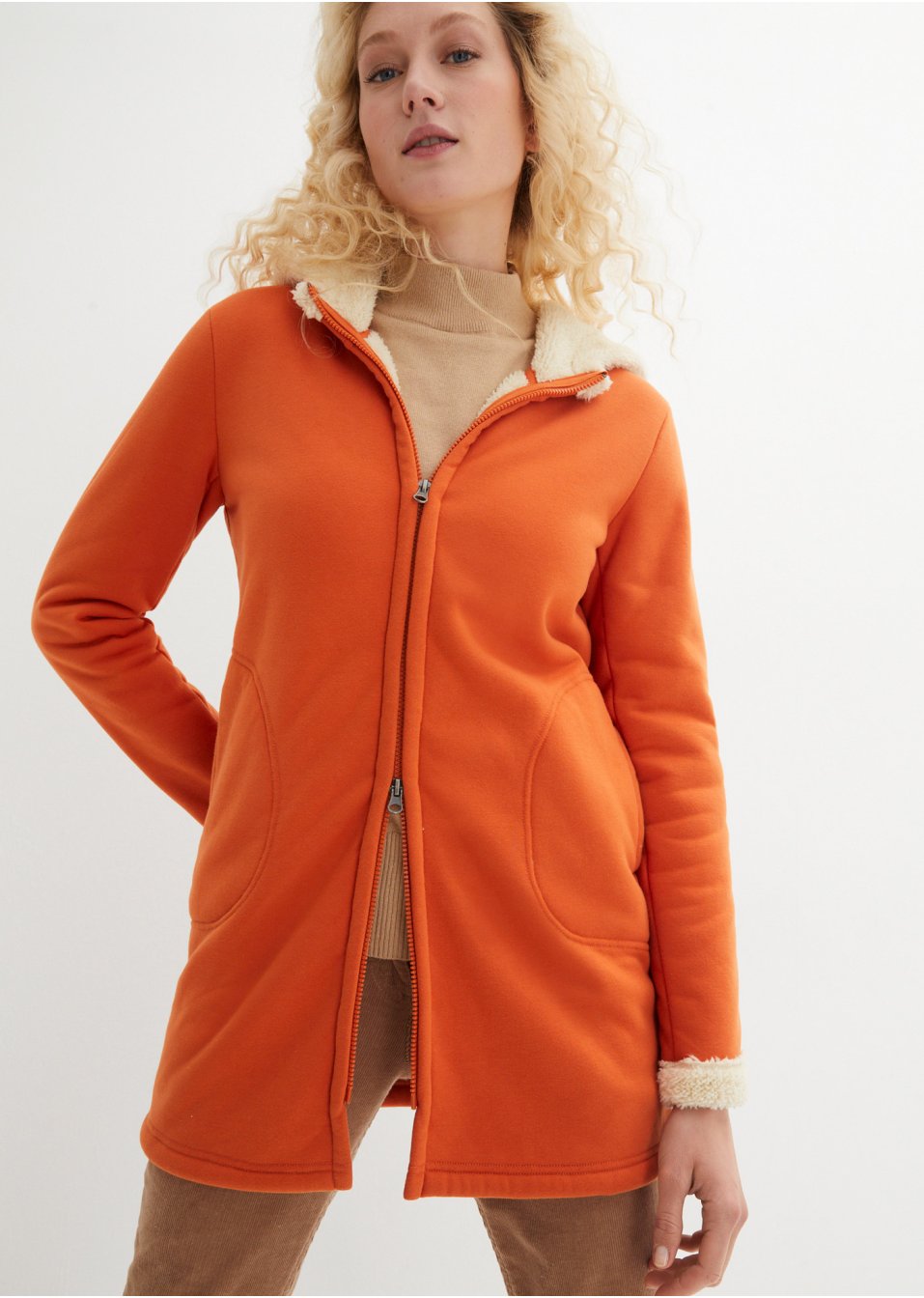 Veste sweat avec maille peluche