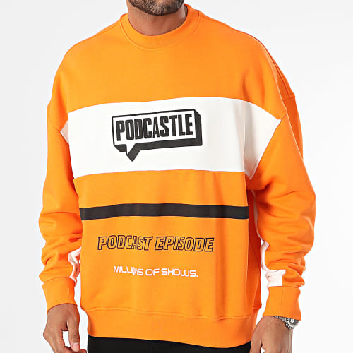 Sweat Crewneck Orange Blanc