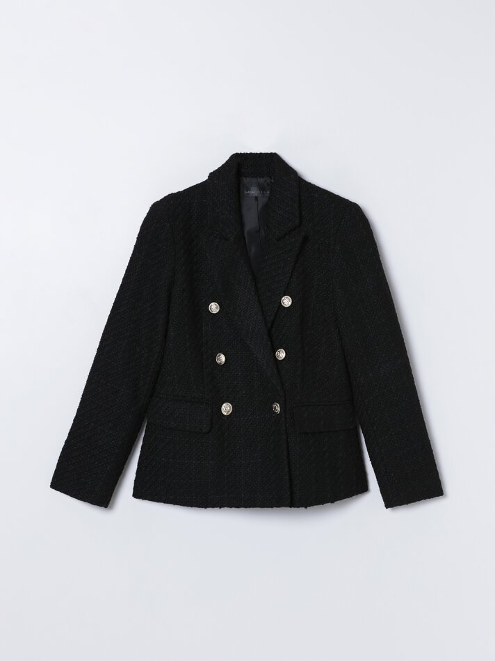 Blazer de abotoamento duplo - Preto