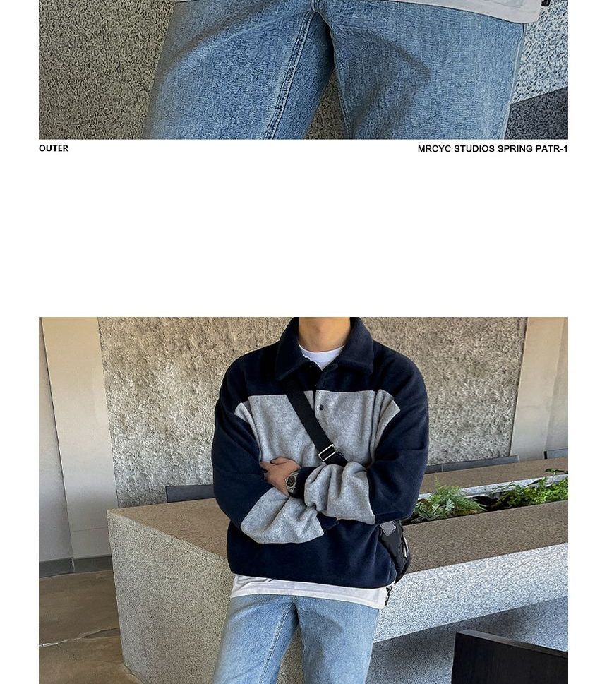 MRCYC - Sweatshirt met lange mouwen en gestreepte polokraag