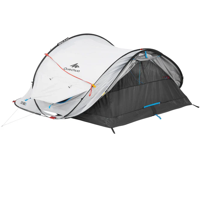 Decathlon Quechua - Barraca de Camping Quechua 2 Second Fresh & Black Impermeável e Pop-Up para 3 Pessoas