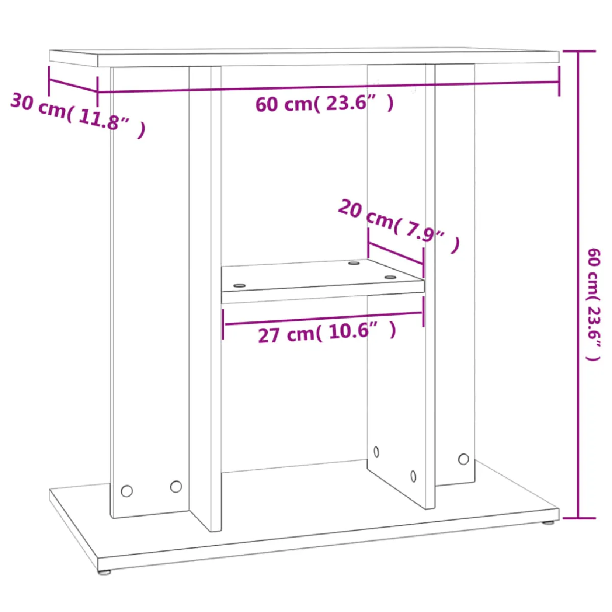 VIDAXL Support pour aquarium - Sonoma gris