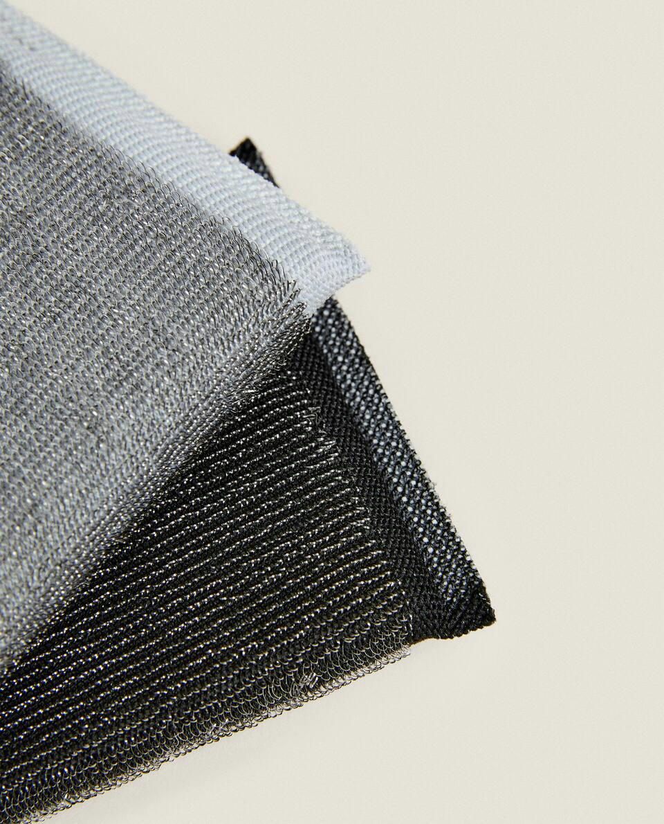 ESPONJA DE LIMPEZA CINZA E PRETA (CONJUNTO DE 2)