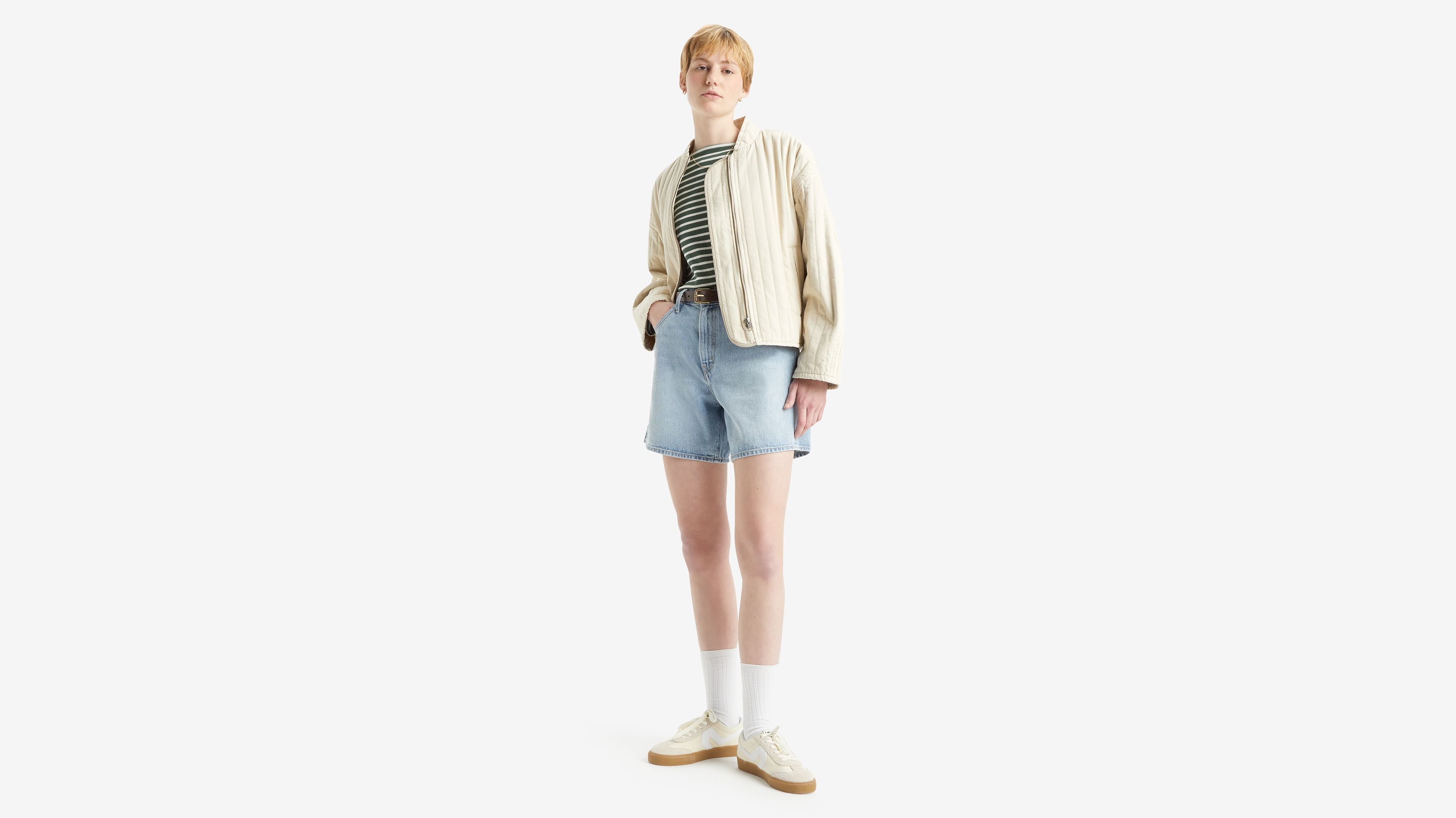 Short Baggy taille haute - Far And Wide Short - Bleu