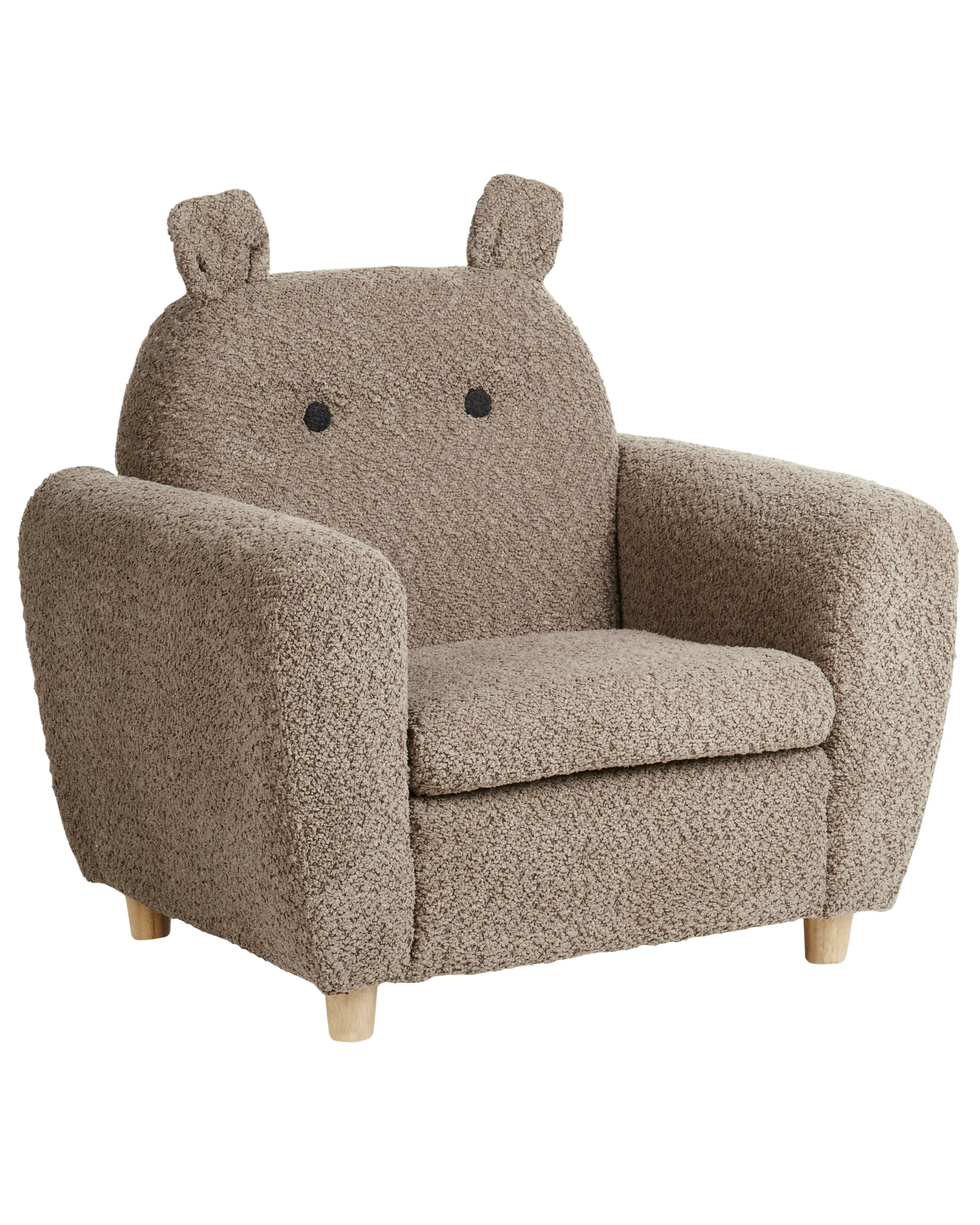 Kinderfauteuil Nijlpaard MARIBO Bouclé Bruin