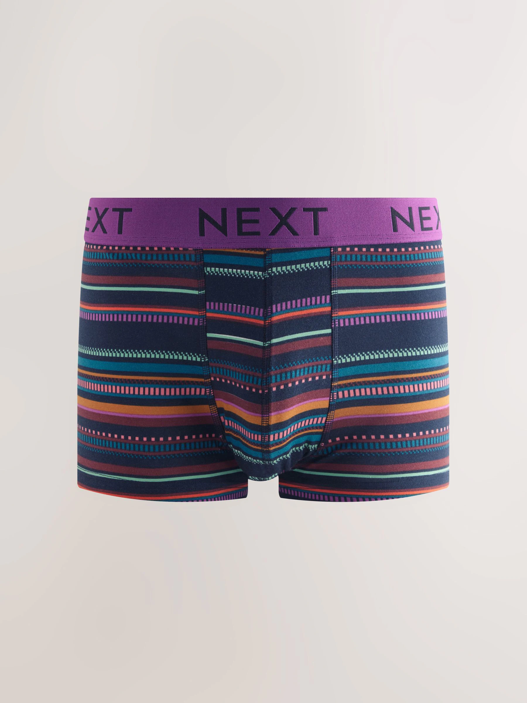 Marine/Bordeauxrode Strepen - Verpakking van 8 - 5 Hipsterboxershorts
