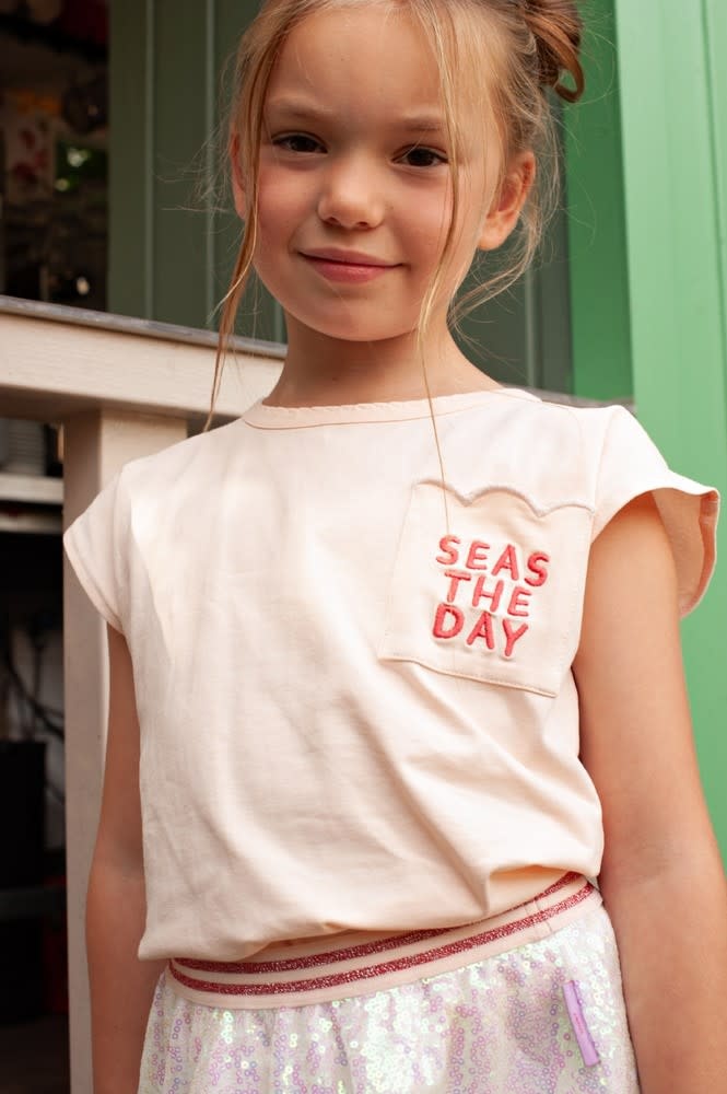 Jubel Jubel t-shirt met backprint - Lazy Lagoon l.roze