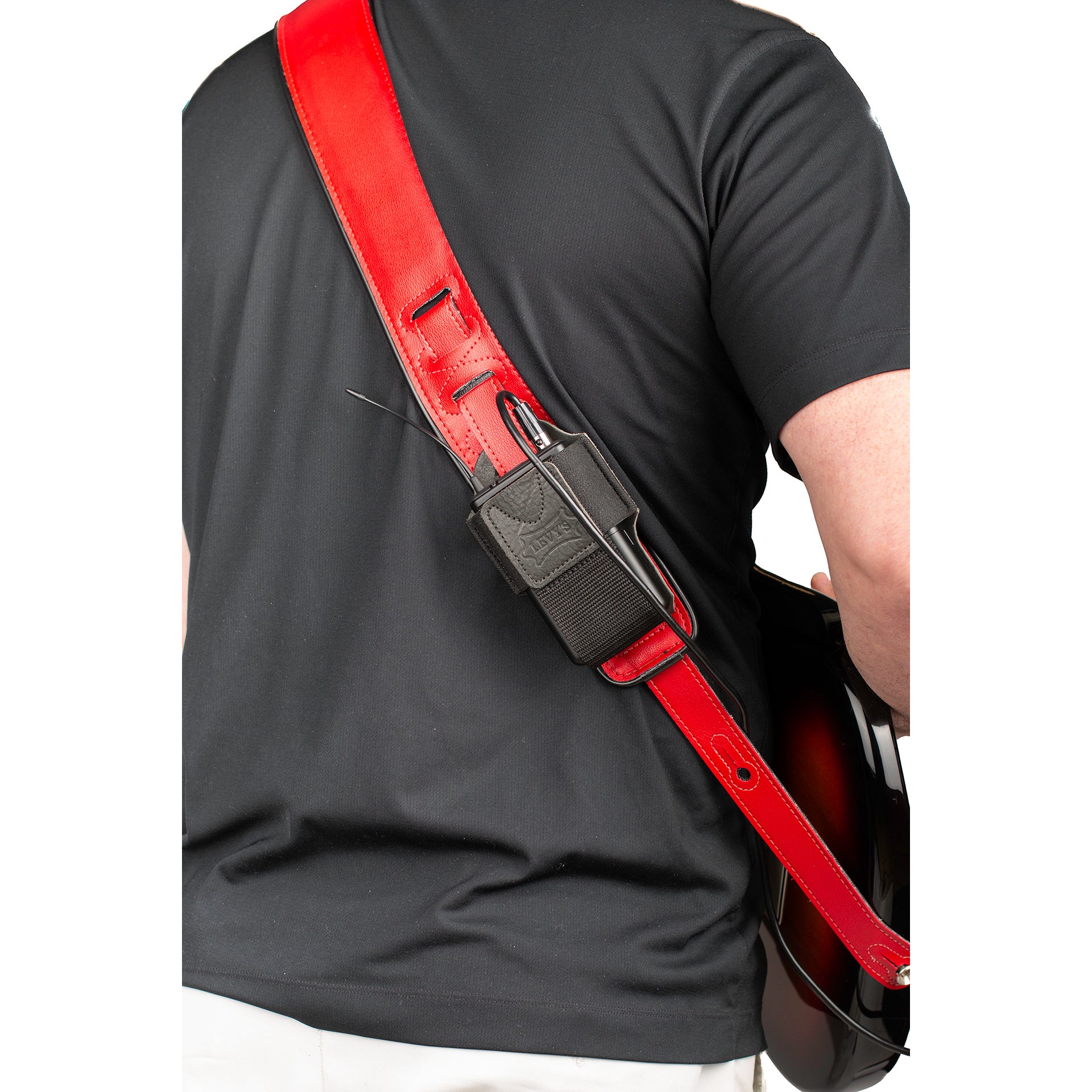 Levys Leathers MM14-BLK lederen houder voor draadloze zender - zwart