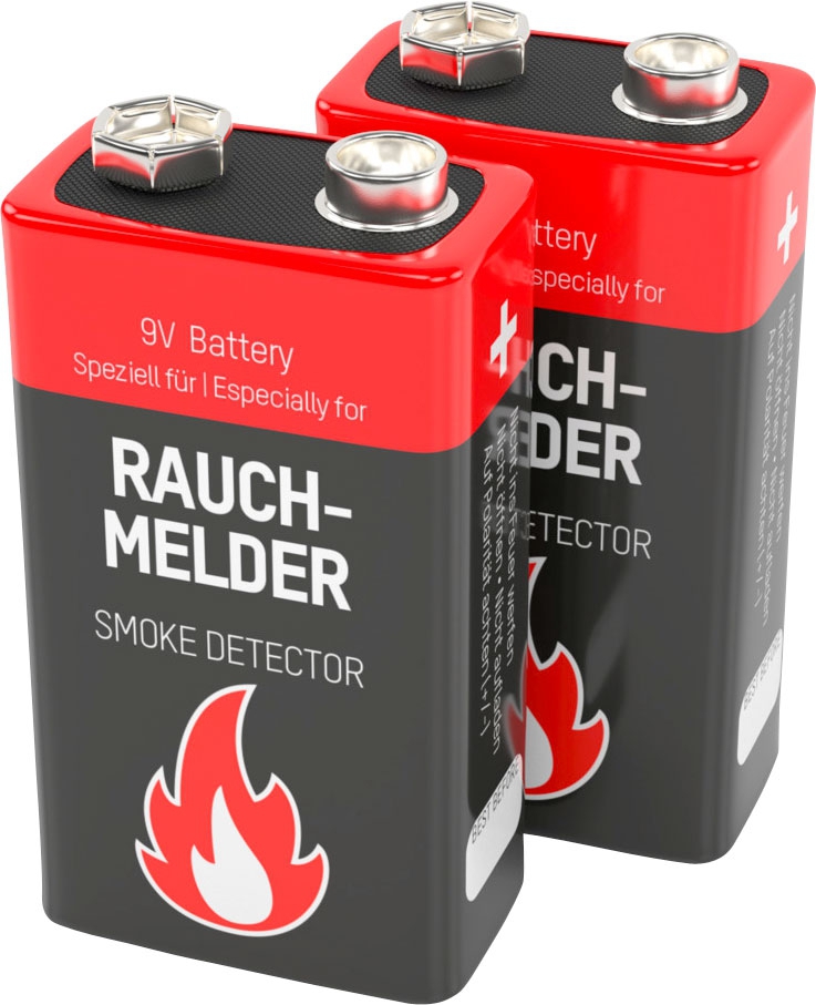 Ansmann Alkaline E Block Rauchmelder Batterie 9V 2 Stück