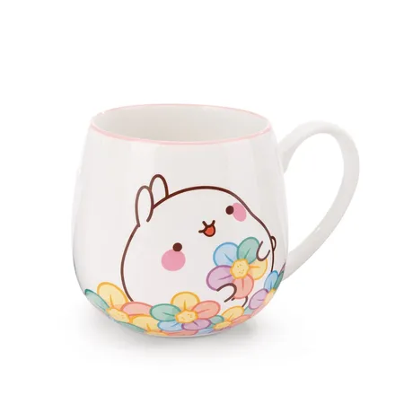 NICI Tasse MOLANG mit Regenbogenblume 400ml Porzellan 8x9cm mit Banderole