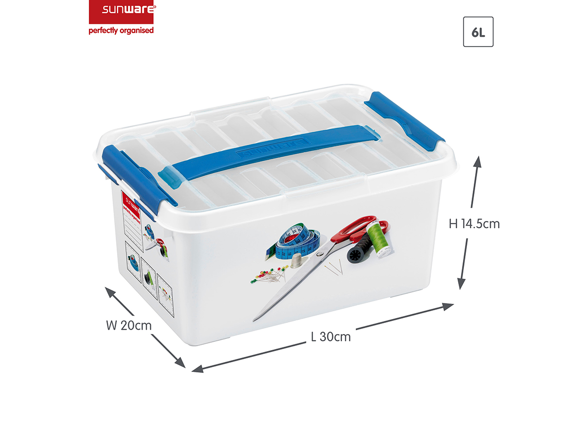 Sunware Q-line 6 liter naaidoos met inzet - Set van 2