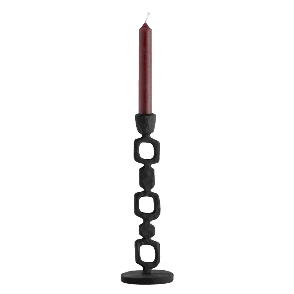 Kandelaar Ziga - zwart - polyresin - 26xØ7,5 cm