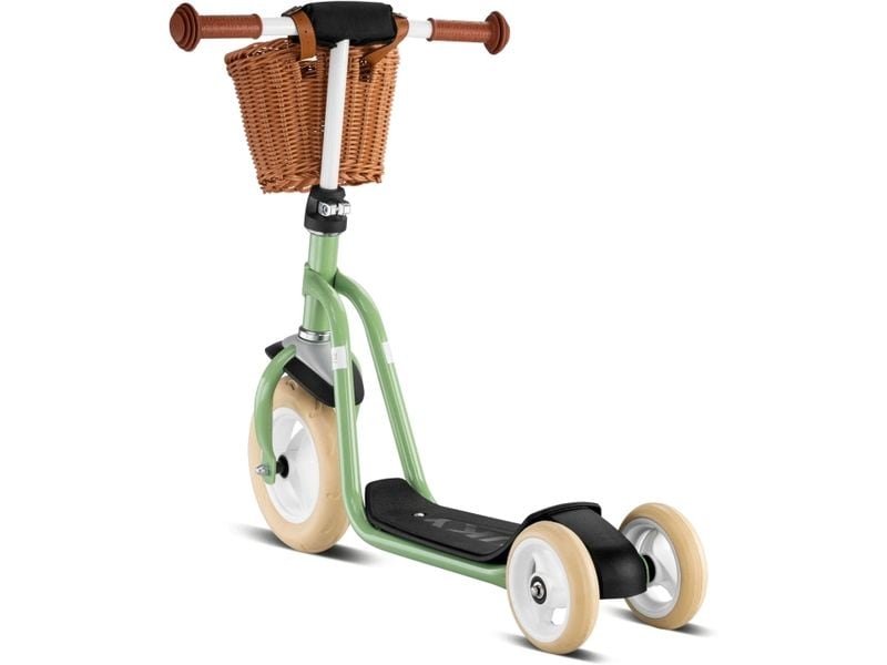 PUKY Scooter R1 Classic mit EVA-Bereifung retro green Dreirad-Scooter für Kinder mit Lenkerkorb