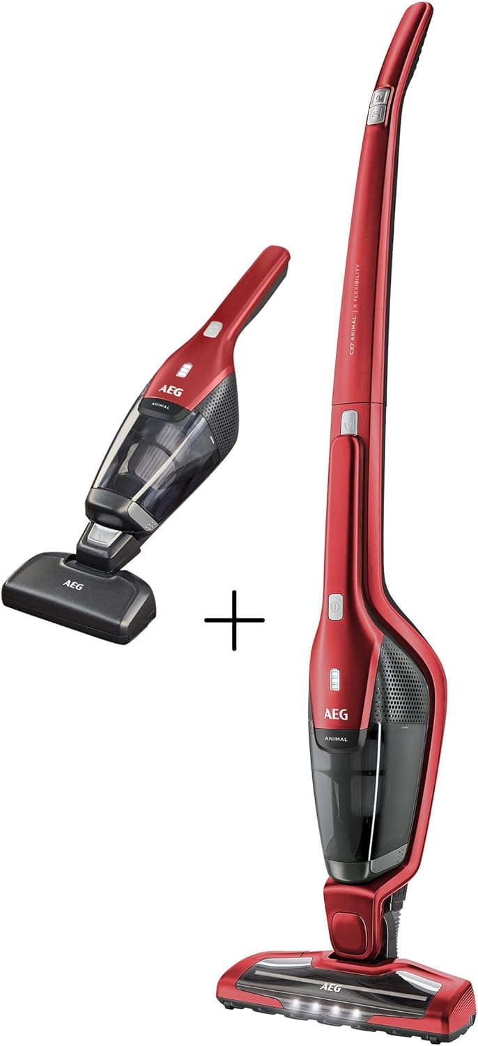 AEG CX7-2-45AN 2in1 Akku-Staubsauger + AZE130 Möbel-Softbürste (beutellos, Tierhaardüse, bis zu 45 Min. Laufzeit, 180° Drehgelenk, Bürstenreinigungsfunktion, LED-Frontlichter, flexibler Saugschlauch)