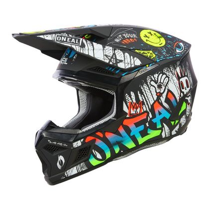 Casque cross O'Neal 3SRS YOUTH - RANCID V24 - Noir / Blanc
