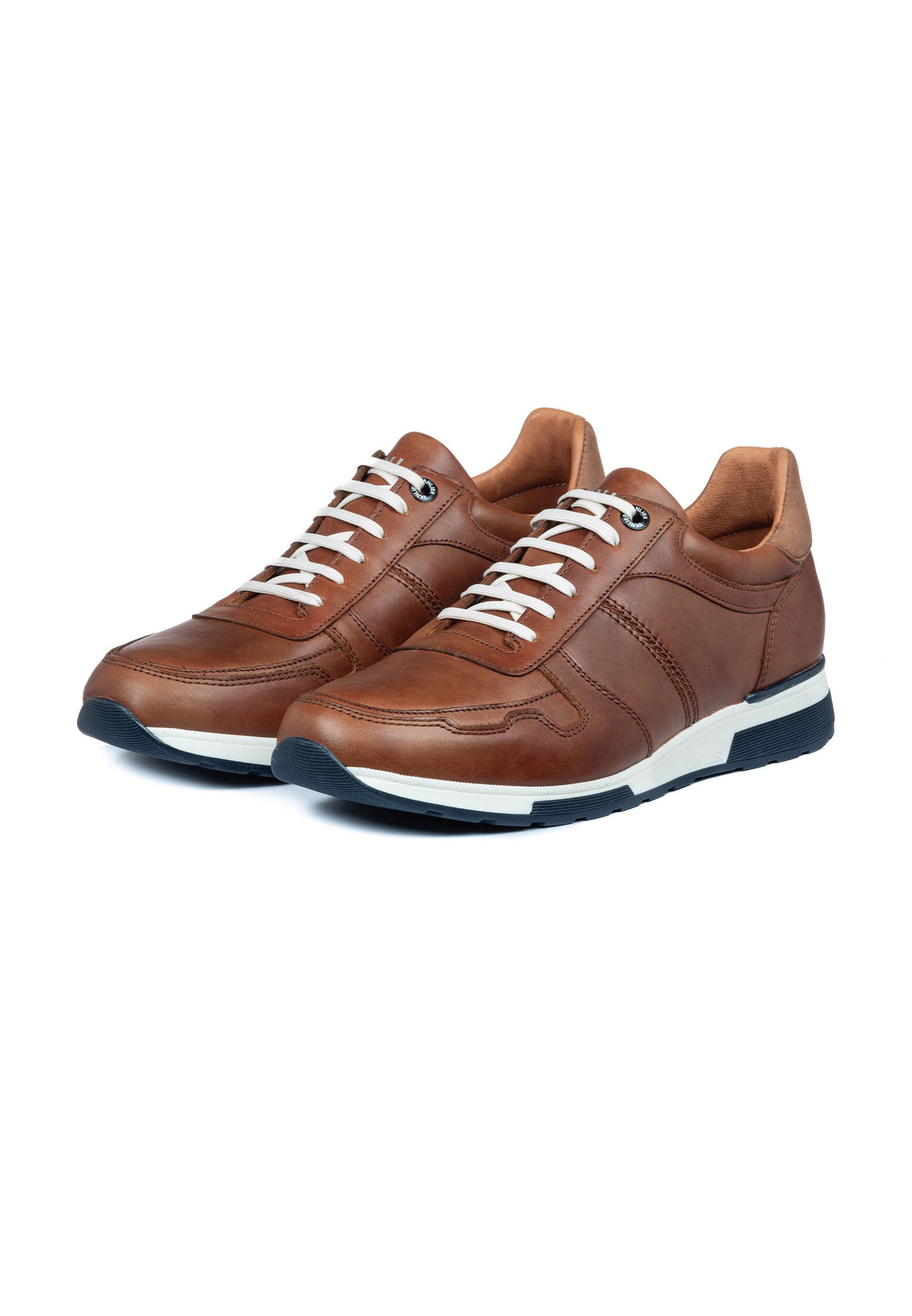 Cognac gladleren Positano sneaker