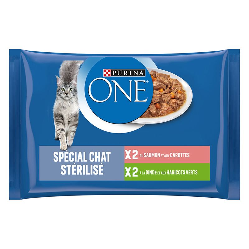 PURINA ONE Chat Stérilisé, saumon, dinde