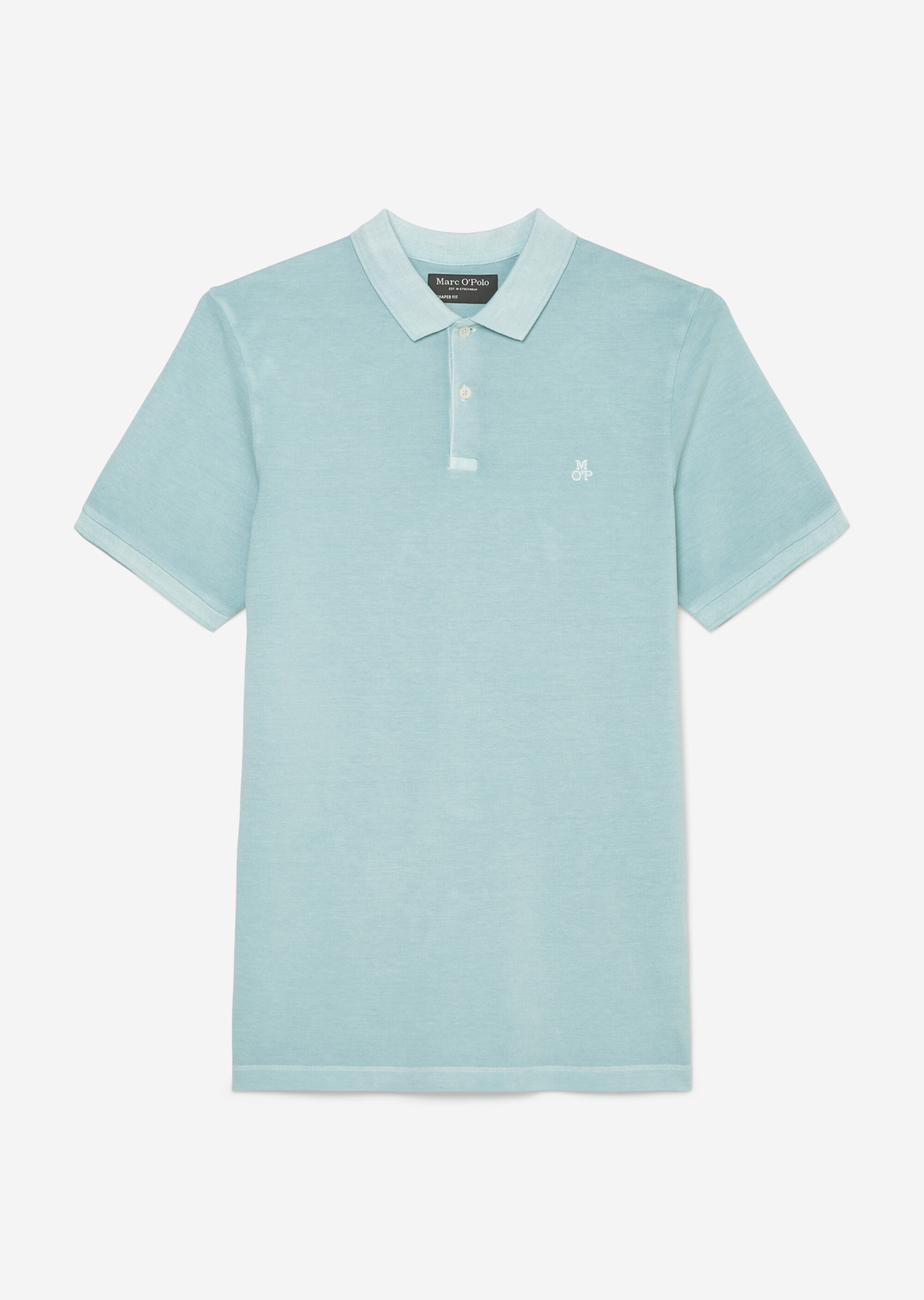 Kurzarm-Poloshirt Piqué shaped aus Organic Cotton-Stretch