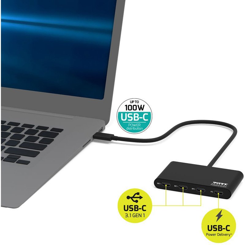 Hub 4 ports USB-C  PORT