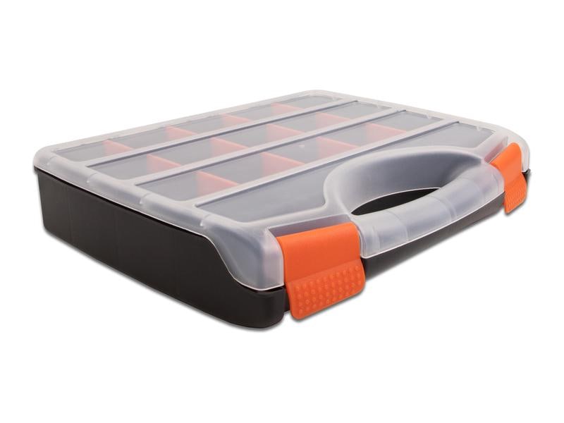 Delock Sortimentskasten Orange / Schwarz 17 Fächer Delock Sortimentsbox mit 17 Fächern 320 x 255 x 60 mm Orange / Schwarz
