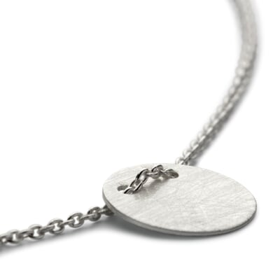 Halskette Satin-Disc, Silber