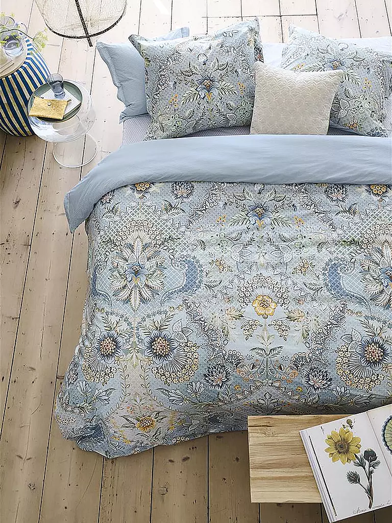 PIP STUDIO Perkal Bettwäsche SALUTI GRANDE 70x90cm/140x200cm Hellblau hellblau