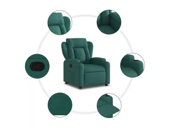 Fauteuil inclinable Vert foncé Tissu